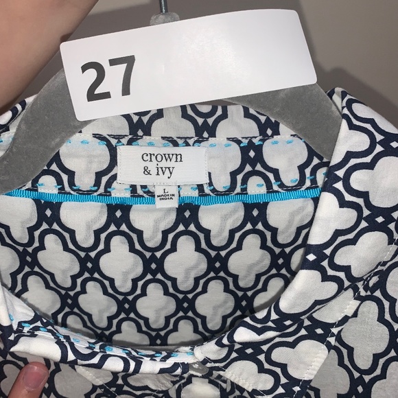 WOMENS CROWN & IVY BLOUSE SIZE LARGE - Picture 2 of 4